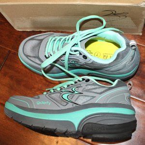 Women's Gray and Teal Athletic Shoes